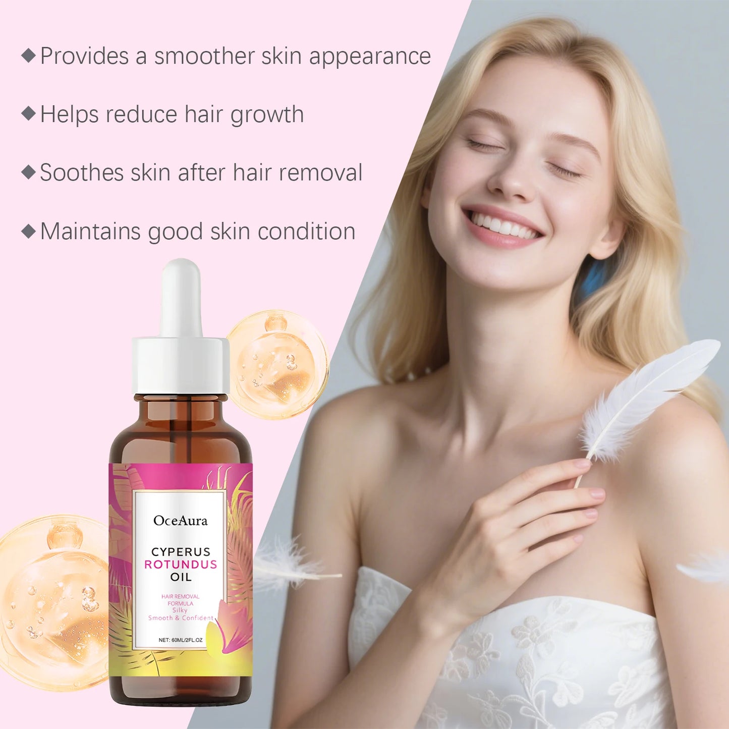 Cyperus Rotundus Post Hair Removal Soothing Oil – Natural Hair Reduction & Skin Care